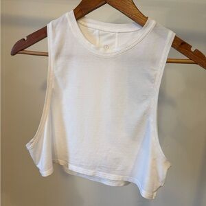 Lululemon White Sleeveless Crop Top